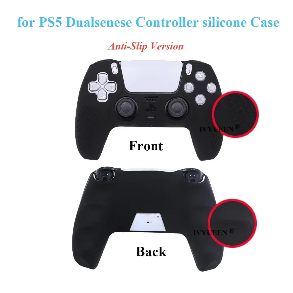 IVYUEEN Studded Edition Anti-Slip Protective Skin for PlayStation 5 PS5 Controller Silicone Case Thumb Grips for Dualsense Cover